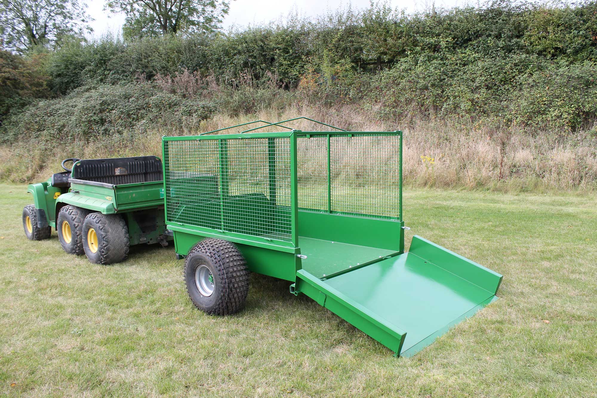 Fineturf Machinery Utility Trailer with Caged Sides