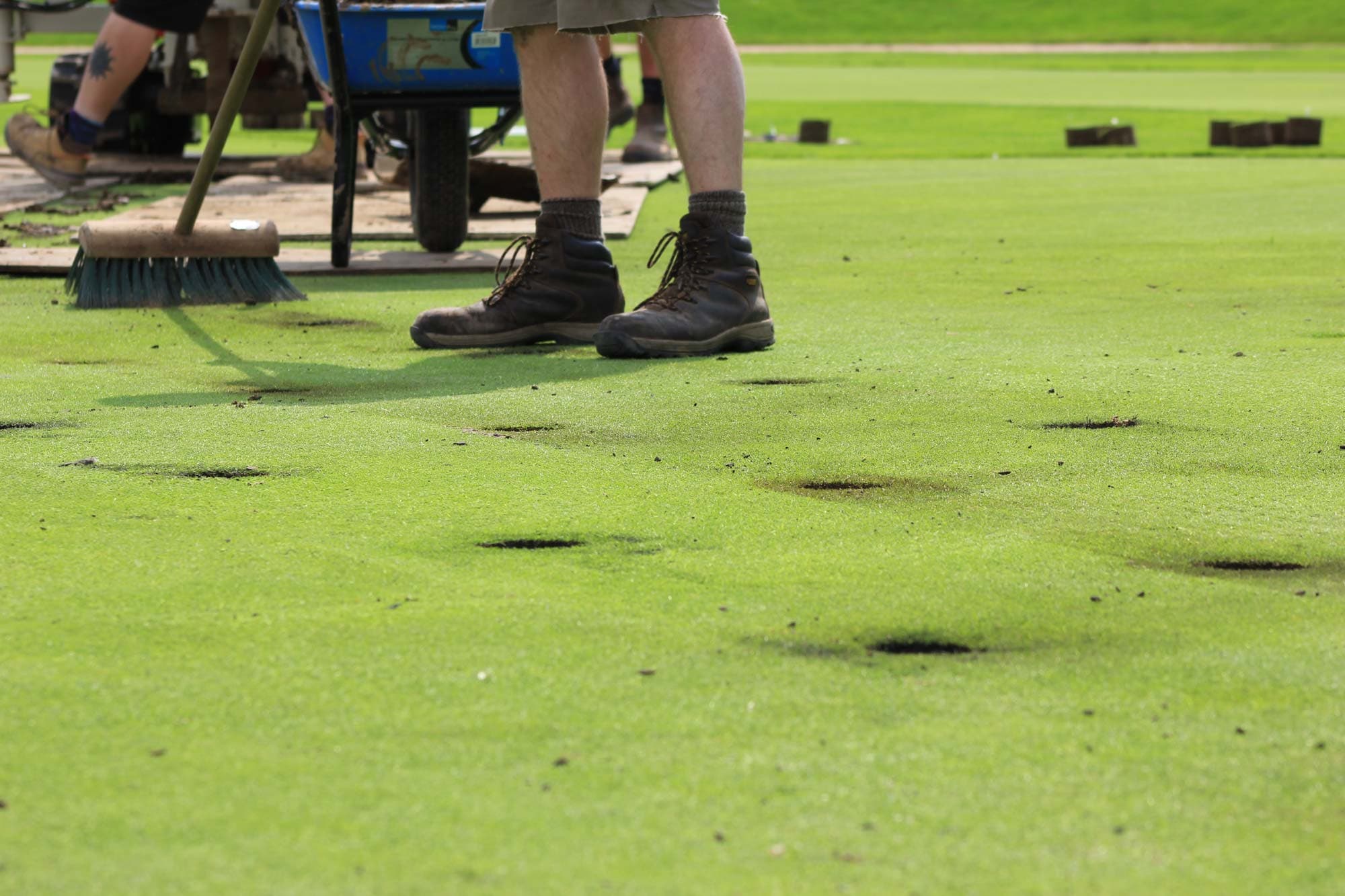 Putting Green Drainage project photography 15