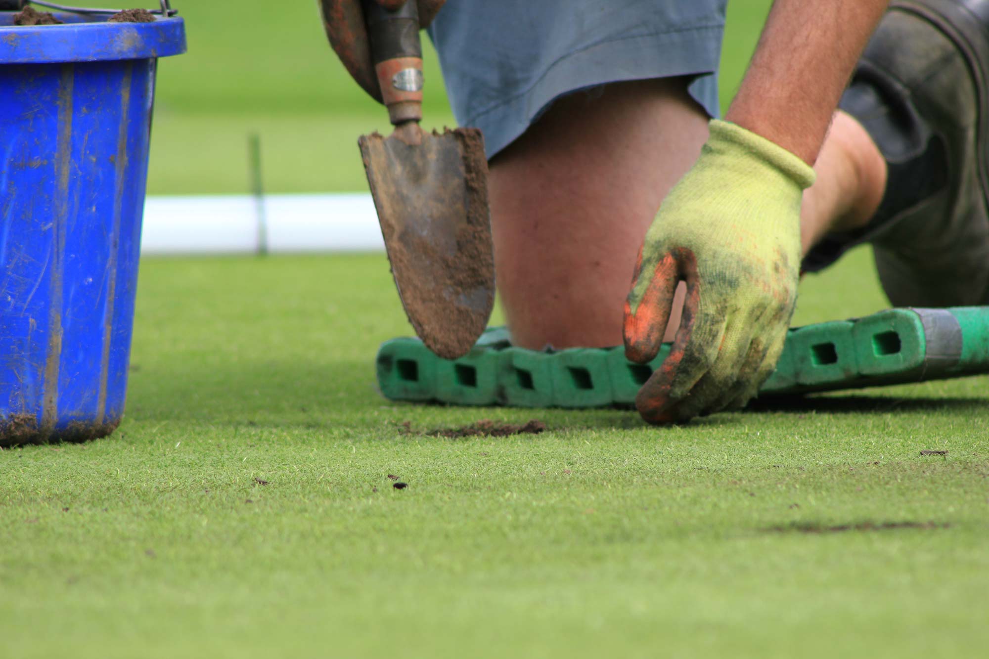 Putting Green Drainage project photography 17